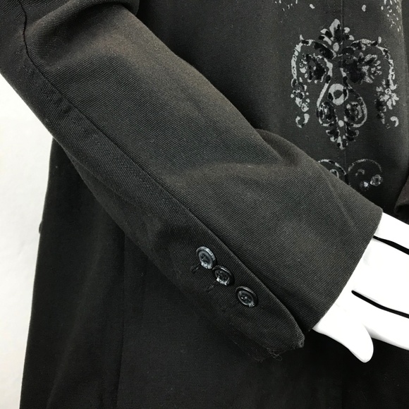 Franky Max Black Studded Grunge Blazer Jacket XL - Picture 6 of 6